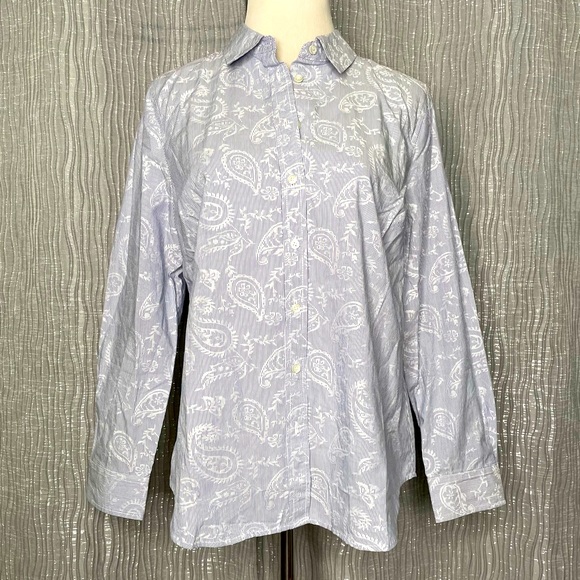 Talbots Intricate Paisley button down - Picture 2 of 8
